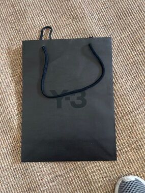 Y-3 Black Paper Shopping Bag with Rope Handles